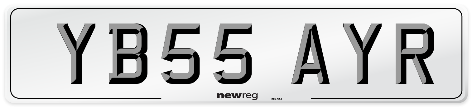 YB55 AYR Number Plate from New Reg